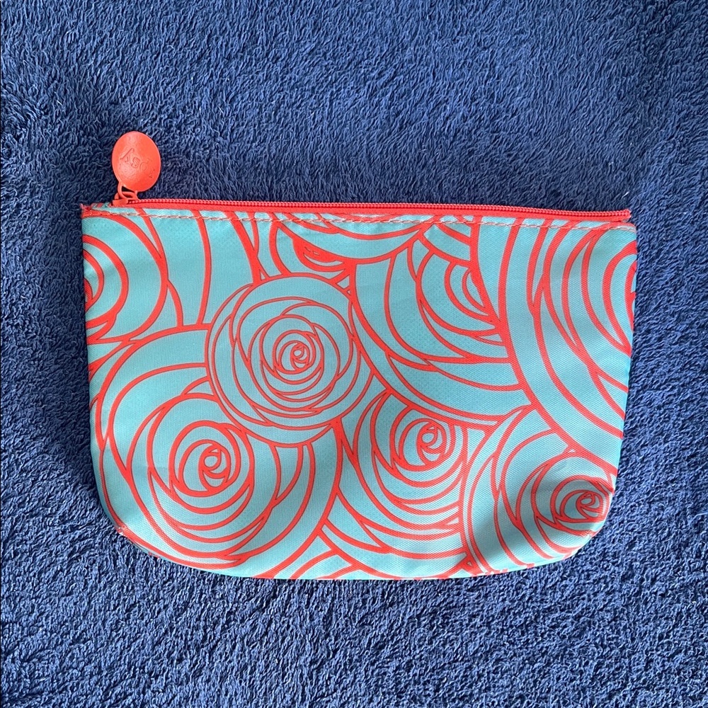 Turquoise and Coral Swirl Pouch by Ipsy